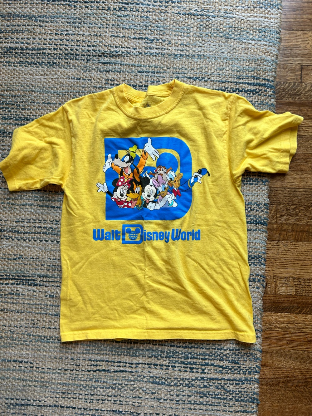 Disney Yellow Kids T‑Shirt with Blue Walt Disney World Graphic
